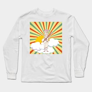 HIPPIE GUITAR PLAYING FLOWER POWER GIRL Long Sleeve T-Shirt